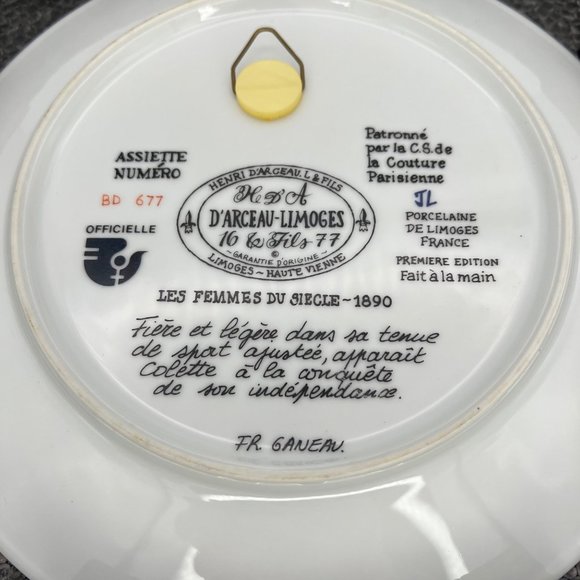 Colette The Sportswoman of 1890 Collectible Plate Women of the Century 1976 - Picture 5 of 8